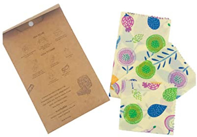 Healeved Wraps 2 Pack Food Wraps Beeswax DIY Reusable Beeswax Covers Organic Cotton Fabric Food Preservation Cloths Home