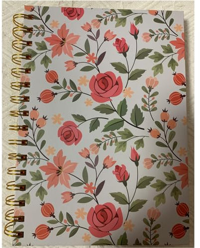 Spiral Journals for Women Cute Notebook Hardcover Spiral Notebook A5 Spiral Bound Journals, Floral Notebooks, 8.3 x 6.3, College Ruled, 160 Pages, 100GSM, Wonem Gift