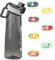Air Water Bottle with Flavour Pods, 700ml BPA Free Drinking Bottles with 7 Random Flavour Pods Scented 0 Sugar Calorie, Water Cup with Straw for Gym School Outdoor (Black)