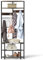 GOPLUS Eck-Garderobenständer mit Sitzbank, Eck-Kleiderständer mit Schuhregal, Flurgarderobe mit 12 Haken & Ablageflächen, Garderobenregal Flurregal für Schlafzimmer & Wohnzimmer (Rustikales Braun)