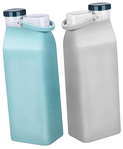 OSOLADY 2pièces Bouteilles Eau Pliables De Gourdes Légères Étanches Et Pratiques Pour Sport Le Voyage Activités Plein Air