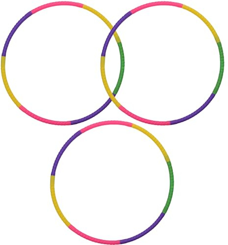 3 PCS Hula Hoops for Teens, Detachable Teens Hula Hoops 7-Section Durable Multi-Color for Fitness Dance Outdoor Play Gym Class, School Sports