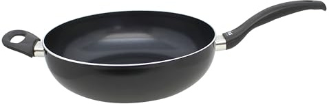 ELO Basic Ducto Wok- und Pastapfanne 28 cm mit Gegengriff, aus Aluminium, hochwertige Antihaft Pfanne PFAS-frei mit ELODUR® Select Beschichtung, kratzfest Bratpfanne,Induktion
