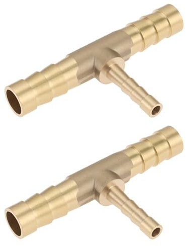LT Easiyl 2 Raccords Cannelés en Laiton en T de 8 Mm 4 Mm Et 8 Mm pour Connecter Facilement Les Conduites d'air d'eau de Carburant de Fioul