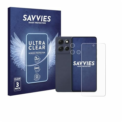 Savvies 6 Stück Schutzfolie für Motorola Moto G86 (Display+Kamera) Displayschutz-Folie Ultra-Transparent