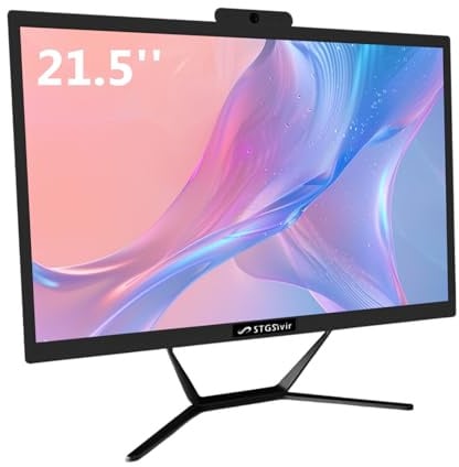 STGsivir All in One PC, 21.5 FHD Display, Core i5 bis zu 3.6 GHz, RAM 16 GB, 512GB SSD, WLAN, BlueTBoth 5.0, Windows11 Pro, Schwarz