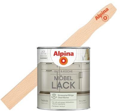 Alpina Bad & Küche Möbel-Lack Treibholz – Seidenmatt – 0,75 Liter