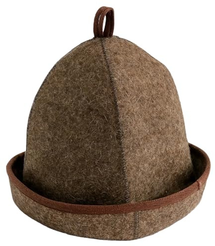 Tniytru Sauna Hat 100% Wool - Universal Steam Room Cap for Men & Women, Natural Felted Heat Protection with Hook, Essential Sauna Accessory
