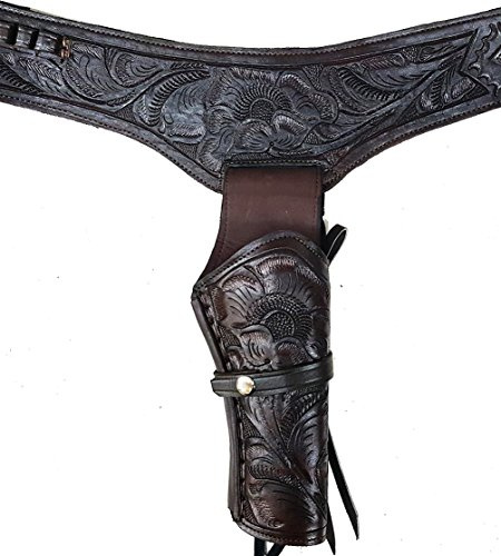 Modestone 44/45 Western Leather Holster Pistolengürtel Rig Revolver 48 Brown
