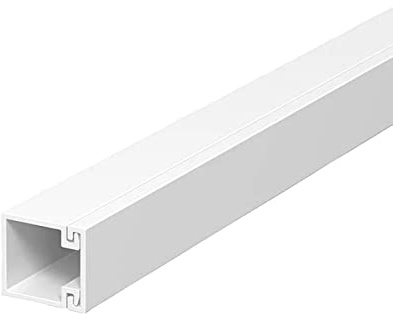 WITTKOWARE Kabelkanal (Leitungsführungskanal), Breite x Höhe 15x15mm, Länge 2m, 54 Stück (Gesamtlänge 108m), Farbe weiß