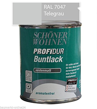Profidur Buntlack 125 ml RAL 7047 Telegrau Seidenmatt Schöner Wohnen