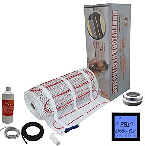 Nassboards Pro Elite - Electric Underfloor Heating kit 200w per m² - 17m², Black Touch Thermostat