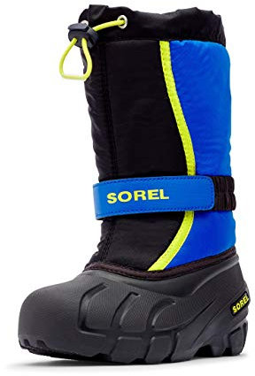 Sorel Flurry Boot, Stivali Invernali, Unisex - Bambini e ragazzi, Black/Super Blue 2023, 37 EU