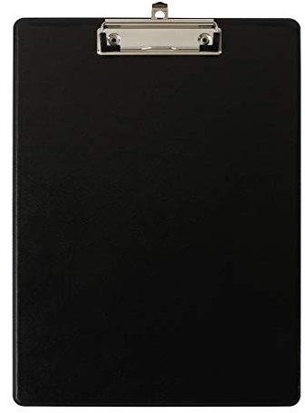 Original Falken 10er Pack Klemmbrett-Pocketclip. Made in Germany. Mit stabilem Pappkern und Kunststoffbezug für DIN A4 mit Tasche am Rücken schwarz ideal für Inventur und Lagerwirtschaft
