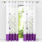 HongYa 1 Stück Voile Gardine Schal mit Ösen Transparenter Vorhang Bestickter Ösenschal H/B 245/140 cm Violett