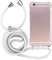 MyGadget Strap Case for Apple iPhone 6 | 6s - Crossbody Phone Cover - TPU Silicone Case with Neck Holder - Cord Lanyard Carrier with Rope in White