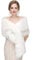 Everkeen Damen Kunstpelz Schal Wrap Stola Winter Braut Lang Cape Shrug für Hochzeit
