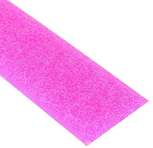 KLEBESHOP24 Ruban autocollant adhésif à boucles seul | Bande scratch autocollante unilatérale | Couleur, longueur, largeur au choix/rose fluo, 20 mm x 8 m