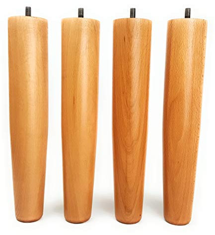 viglietti Lot de 4 pieds en hêtre pour filets à lattes en bois, H 35 cm