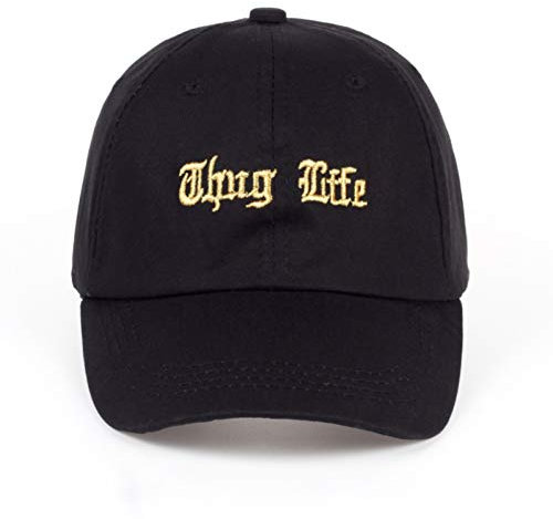 Baseballmütze Thug Life Stickerei Papa Hut Männer Frauen Slouch Baumwolle Baseball Cap gebogen Rechnung Rechnung einstellbar Unisex Papa Hut