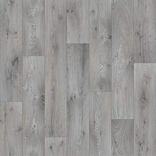 247Floors Forli Wood Plank Effect Vinyl Flooring 2.3mm Realistic Foam Backed Slip Resistant Lino (4m x 2m / 13ft 1 x 6ft 6, Light Grey Planks)