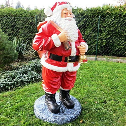 XXL Weihnachtsmann 140cm mit Sack und Glocke lebensgross Nikolaus Santa Deko