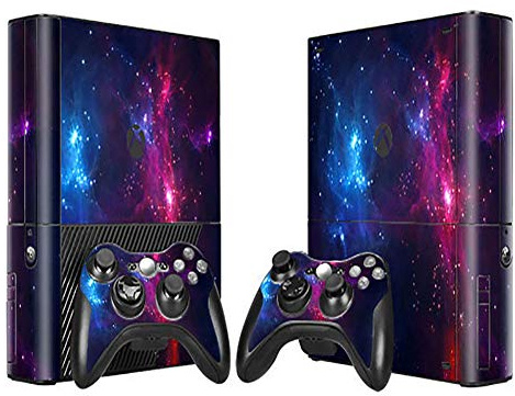 SKINOWN Skin Sticker Vinyl Decal Cover für Xbox 360 E Konsole und Fernbedienungen Purple Galaxy