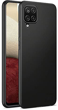 Totill Case for Samsung Galaxy A12, Phone cover Soft Silicone Shockproof Slim Fit Protective Coque Samsung A12 Funda Hülle - Black