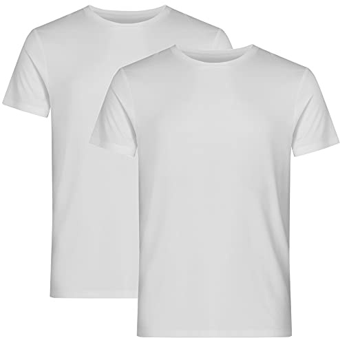 Resteröds Herren T-Shirt aus Bambus und ökologischer Baumwolle, lang, rund Hals, hochwertiges Männer Muskelshirt, 2er Pack
