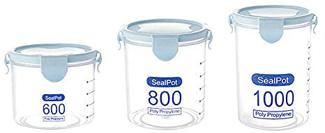 Airtight Food Storage Containers - Cereal & Dry Food Storage Container Leak-Proof Kitchen Pantry Storage Containers for Sugar, Flour and Baking Supplies, Set of 3