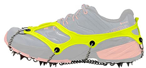 Nortec Steigeisen Fast Made in Italy für Fast Hiking und Trail Running Winterlauf auf EIS und Schnee, Ultraleichte Mikrostollen mit Etui (Lemon,M)
