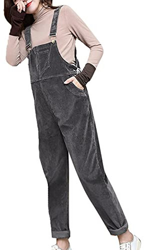 each women Salopette da Donna in Velluto a Coste Tute Regolabili in Vita Autunno Inverno Salopette apribile per l'anca
