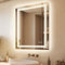 Miroir Salle de Bain avec Prise: 80x60cm Miroir Lumineux avec Deux Bande LED Gradable Antibuée Interrupteur Tactile CRI95 IP65 Fonction Mémoire 3 Températures de Couleur Horizontal/Vertical