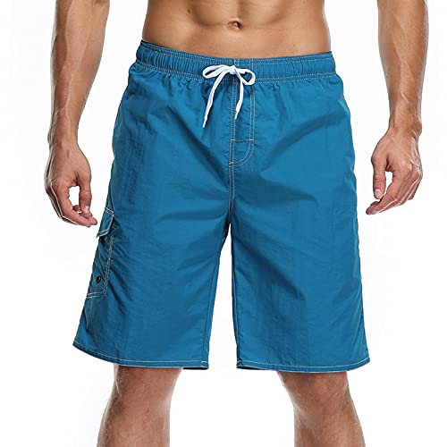 Ni_ka Short De Bain Homme Pantalon Taille Elastique De Plage D'éTé Pantalon De Surf Short Ample Noir Rose Taille S à 4XL
