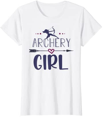 Damen Archery Girl Bogenschützer Bogenpfeil Zielscheibe Jäger T-Shirt