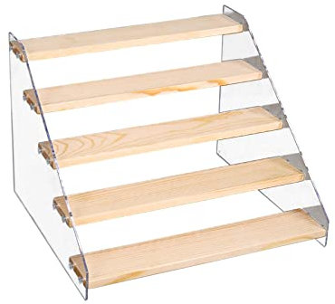 MISNODE Gewürzregal Organizer für Schrank & Arbeitsplatte, 30 cm Gewürzregal Aufbewahrungsregal, platzsparender Displayhalter, Vitrinen, Schmuck (5 Etagen)