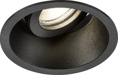 Knightsbridge Dipa Single Tilt Round Anti-Glare Downlight Black