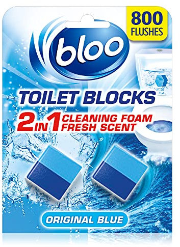 Bloo 2in1 in-Cistern Toilet Blocks Original 50g Limescale Remover Cistern, Cleaning, Foaming Action and Fresheners
