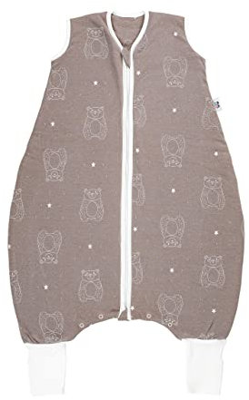 Hosenmax - Schlafsack mit Füßen 2.5 TOG mit Bärenmuster ärmellos – Baby Schlafsack aus Premium Baumwolle & Baumwollfüllung Innenfutter - Schlummersack ganzjährig für Kleinkinder - Gr. 70 cm