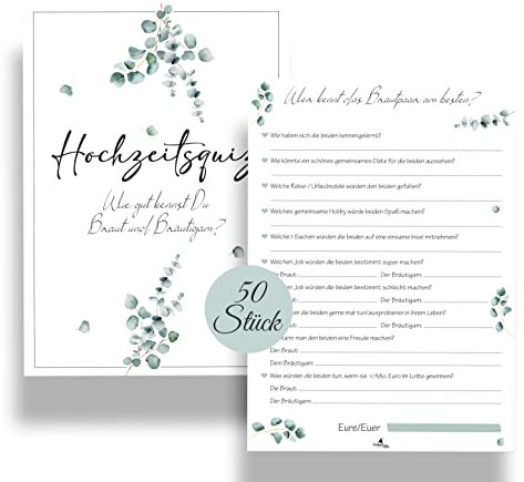 Hochzeitsspiel für 50 Gäste I Wer kennt das Brautpaar?