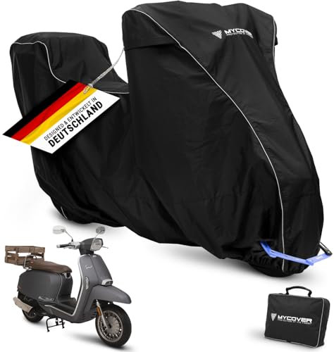 MYCOVER Roller Abdeckplane handgefertigt - Mofa Motorradabdeckung Winterfest wasserdicht reißfeste & robuste Motorradplane Outdoor - Größe M+TC