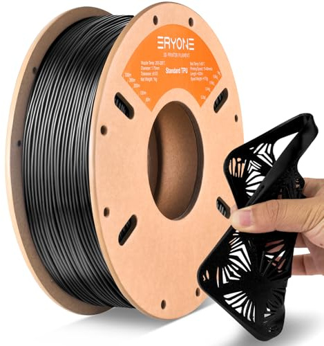 ERYONE TPU Filament 1.75mm, 3D Printer Filament,Flexible 95A TPU, +/-0.03mm, 1kg 1 Spool(2.2 LBS), Black