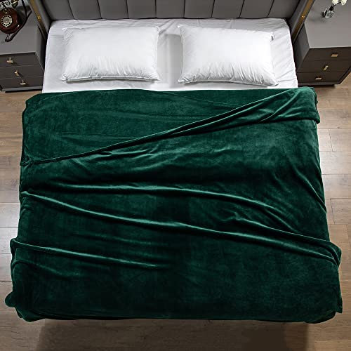 GonZalo GraCia. Fleece Blanket Reversible Green Throw For Sofa 130x150cm Faux Fur Bed Blanket 400 GSM Winter Warm (Green, Single 130x150 cm)