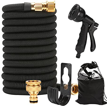 Gobesty Flexibler Gartenschlauch 15M, Dehnbarer Wasserschlauch, Gartenschlauch Flexibel mit 8-Funktionen-Düse, Knickfrei Flexischlauch, Gartenschläuche für Garten, Haustier, Autowäsche