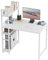 CubiCubi Bureau, 100 x 60cm Grande Table d'ordinateur avec étagères à Droite ou à Gauche, Table de Jeu pour PC, Table de Bureau pour Le Salon, Stable Structure en Acier Bureaux, Blanc/Blanc