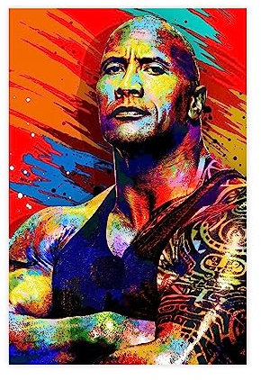 ETOMEY The Rock Dwayne Johnson Pop-Art-Drucke, Poster, ästhetisch, 1 Leinwand-Poster, Schlafzimmer, Dekoration, Sport, Landschaft, Büro, Raumdekoration, Geschenk, ungerahmt, 30 x 45 cm