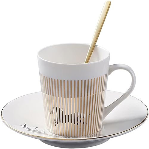 JosuE Kaffeetasse und Untertasse Set 10oz Kreative Kunst Mirage Inverted Image Cup Luxus Porzellan Teetasse Untertasse für Kaffee Milch Cappuccino Espresso Tee Nette Geschenke (Color : Pferd)
