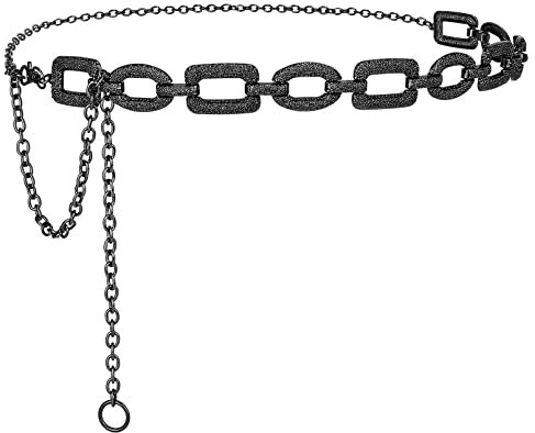 XIAOWU Taillenkette Gürtel Damen aus Metall für Kleid Jeans Verstellbare Legierung Kette Mode Body Link Kettengürtel