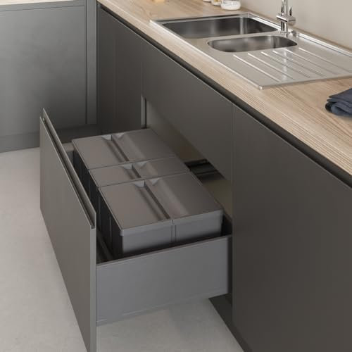 Menage Confort Seau de recyclage avec couvercle pour tiroir- Capacité 9/9 litres