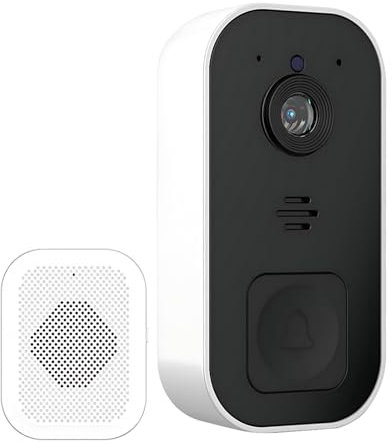 YOPOTIKA Türklingel Kamera drahtlos mit Gong, 720P wasserdichte Video-Türklingel WiFi Video-Türklingel mit Kamera, 2-Wege-Audio-Cloud-Speicher, 2.4Ghz WiFi, Batterie betrieben